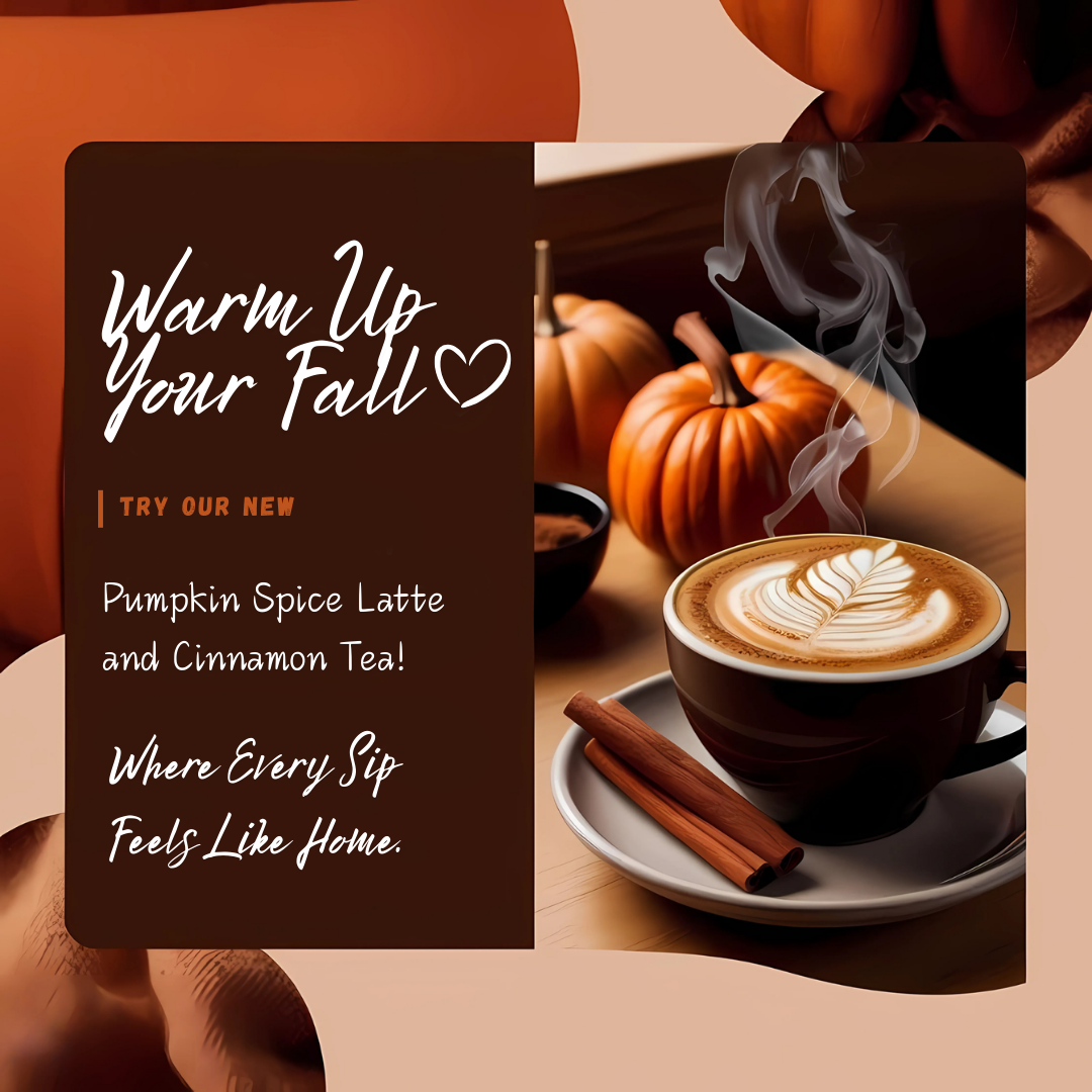 Cozy Brew Cafe Autumn Social Media Post – Warm & Inviting