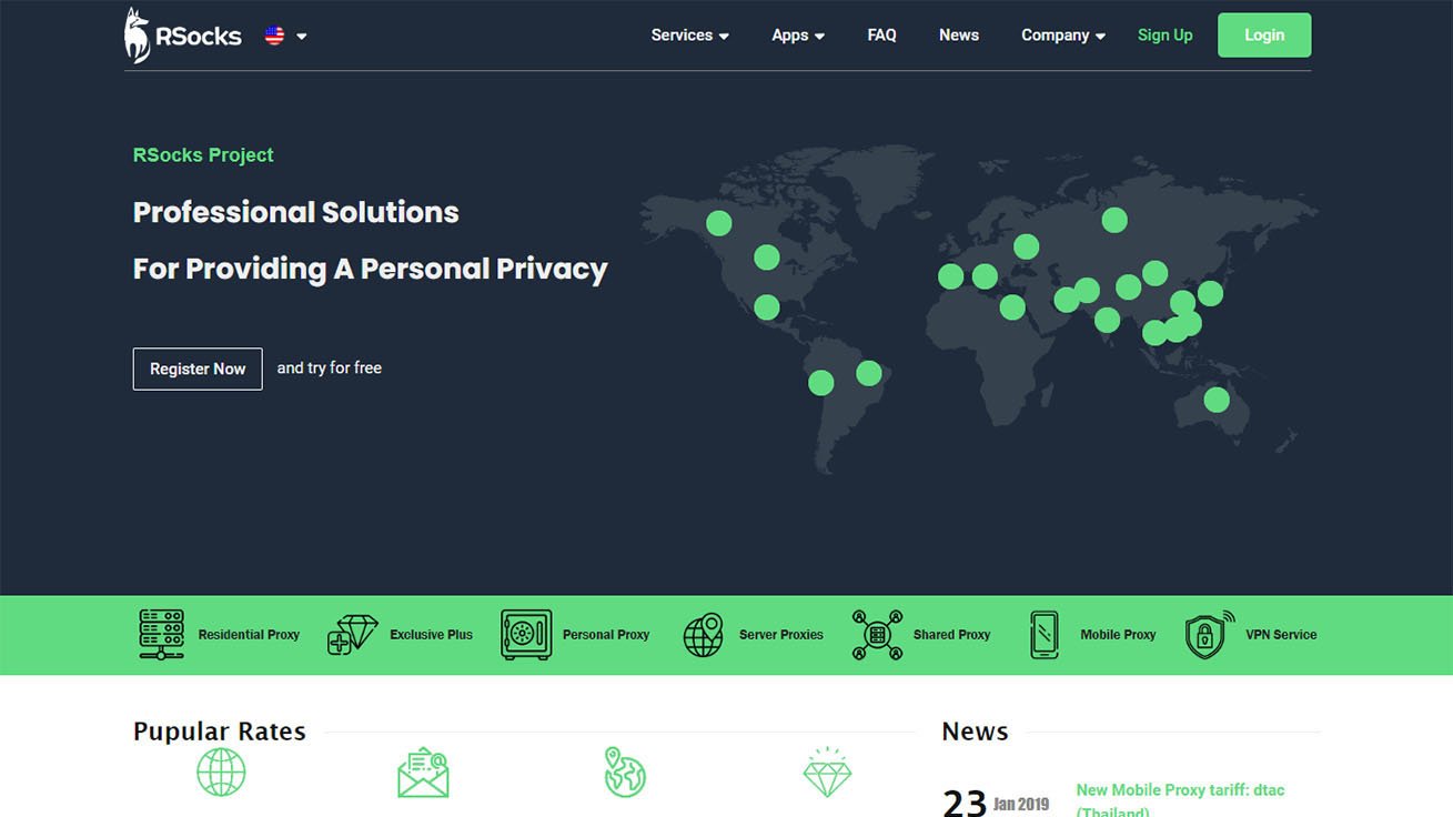 Rsocks VPN Services Website – Proxy Solutions & User-Friendly