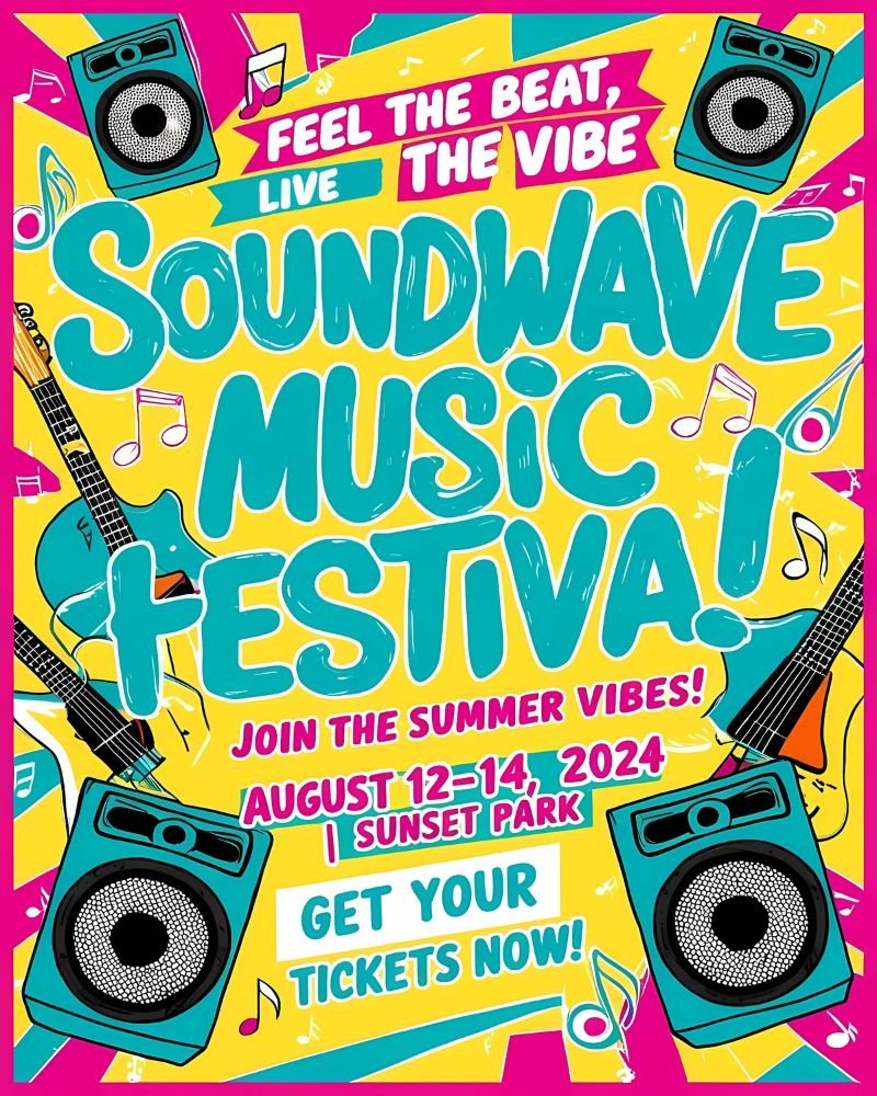 Soundwave Festival Poster – Vintage Music Event Design
